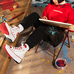 (WMNS) Converse New Year Series Tiger Stripes Hoodie Red 10024158-A01