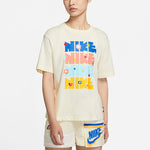 (WMNS) Nike Sportswear Essential Printing Round-neck 'Beige' DJ5377-111