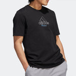 Men's adidas Alphabet Logo Printing Casual Sports Short Sleeve Black T-Shirt IB9424