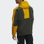 adidas M Corduroy Ank Half Zipper Colorblock Sports hooded Logo Jacket Brown HD0366