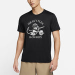 Men's Nike Solid Color Pattern Cartoon Printing Training Short Sleeve Black T-Shirt DM6284-010