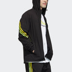 adidas neo M Fav 3s Wb 2 Stripe Sports hooded Logo Jacket Black GP5659
