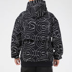 Men's Converse Athleisure Casual Sports Splash Ink Printing Hooded Fleece Lined Pullover Full Print 10022229-A01