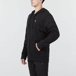 adidas Solid Color Logo Casual Sports Woven Zipper Hooded Jacket Black H45369