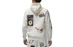 Air Jordan Alphabet Pattern Pullover Hooded Long Sleeves Hoodie Men's White DQ8044-133