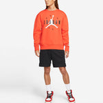 Men's Air Jordan Logo Alphabet Printing Fleece Lined Round Neck Pullover Red DO9153-673