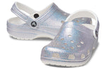 Crocs Classic Casual Unisex Metallic Silver Pink Sandals 207551-90H