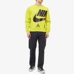 Nike Air x Kim Jones Crossover Logo Printing Fleece Round Neck Fluorescent Green DD0692-344