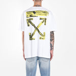 Off-White Gold Arrow Print Oversized Short-Sleeved OMAA038F191850100160