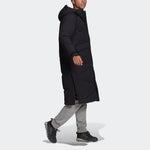 adidas Big Baffle Coat Outdoor Sports Long Loose hooded down Jacket Black GT6536