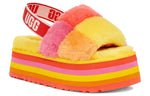 (WMNS) UGG Disco Checker Slide Thick Sole Sandals Yellow 1113490-PRYW