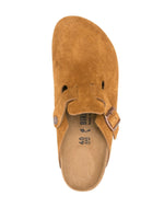 Birkenstock Boston Soft Footbed Suede Leather Narrow Fit Sandals 'Mink' 1027119
