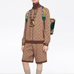 Gucci Jacquard Knit Pilot Jacket Coat Male Brown 572636-XKAKV-2094
