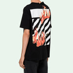 Off-White Virgil Abloh Black Diag Fire Short Sleeve OMAA032S181850781088