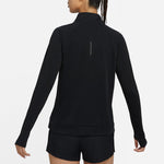 (WMNS) Nike DRI-FIT Half Zipper Quick Dry Reflective Sports Long Sleeves Black T-Shirt DD6842-010