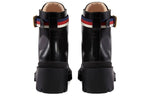 (WMNS) Gucci Sylvie Series Webbing Leather Ankle Boots Black 481156-DKS30-1159