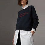 (WMNS) Burberry Logo Embroidered Hoodie Deep Blue 40529791