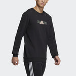 adidas Sh City Lines C Sports Training Printing Alphabet Round Neck Pullover Black GS2221