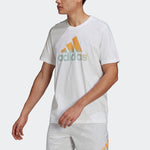 adidas Gradient Alphabet Logo Sports Round Neck Short Sleeve White GK9617