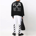 Men's Off-White SS22 Round Neck Pullover Arrow Pattern Printing Loose Fit Black OMBA058C99FLE0021001