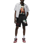Men's Air Jordan Alphabet Pattern Printing Straight Sports Shorts Black DQ7543-010