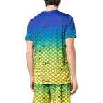 Off-White SS22 Alphabet Geometry Pattern Full Print Gradient Short Sleeve Blue OMVA034S22FAB0018410