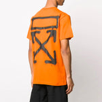Off-White Graffiti Arrow Pattern Printing Short Sleeve Loose Fit Orange OMAA027R201850151910