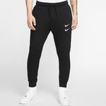 Nike Mens Swoosh Embroidered Double- Hook Casual Sports Pants Black DB4956-010
