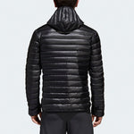 adidas MENS Casual Sports Hooded Down Jacket Black BQ7782