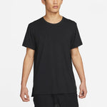 Nike Yoga Dri-Fit Solid Color Round Neck Short Sleeve Black DM7826-010