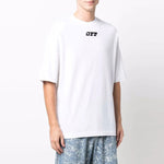 Men's Off-White FW21 Logo Round Neck Short Sleeve Loose Fit White T-Shirt OMAA119F21JER0040110