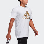 adidas M Fl Lg T Bronzing Logo Printing Sports Short Sleeve White GL3703