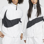 Nike Swoosh Large LOGO Woven Windproof Stand Collar Casual Sports Jacket Asia Edition White AR3133-100