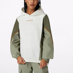 Converse Character Irregular Contrasting Colors Knit Loose Hoodie Retro White 10021057-A02