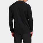 Men's adidas Stripe Round Neck Long Sleeves Black T-Shirt HG7747