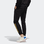 Men's adidas neo Esntl Lg Tp 1 Metallic Logo Printing Bundle Feet Sports Pants/Trousers/Joggers Black FP7446