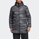 adidas Rev Aop Parka Stay Warm Camouflage Reversible Sports hooded down Jacket Black FL8649