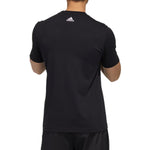 Men's adidas Cartoon Alphabet Logo Printing Round Neck Short Sleeve Black T-Shirt GL0398