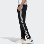 adidas neo M Esntl 3S Contrasting Colors Stripe Sports Pants Black FP7449