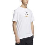 Men's adidas Panda Printing Round Neck Short Sleeve White T-Shirt HS4397