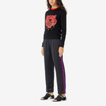 (WMNS) KENZO Tiger Head Cozy Round Neck Long Sleeves Hoodie Black FA52SW7054Z5-99