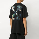 Off-White Caravaggio Painting Pattern Solid Color Short Sleeve Loose Fit Black OMAA038E20JER0051010