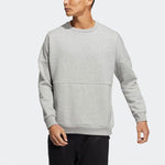 adidas Solid Color Minimalistic Alphabet Printing Round Neck Sports Unisex Gray HM2685