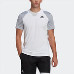 adidas Colorblock Logo Sports Training Short Sleeve Gray White HB9081
