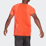 adidas Gzm Htd Tee M Marathon Running Sports Splicing Round Neck Short Sleeve Red Fluorescence GV1327