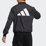 adidas Fi Jkt Wv Bomb Logo Printing Fleece Lined Stay Warm Sports Jacket Black GP0975
