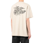 Men's Off-White SS22 Logo Printing Short Sleeve Loose Fit Light Brown T-Shirt OMAA038S22JER0031710