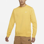 Men's Nike FW21 Solid Color Fleece Lined Stay Warm Pullover Yellow 916609-761