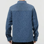 PUMA Paisley Woven Shirt cashew Pattern Multiple Pockets Jacket Blue 534978-64