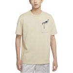 Air Jordan Sneaker Solid Color Alphabet Pocket Sports Short Sleeve Yellow DV9724-206